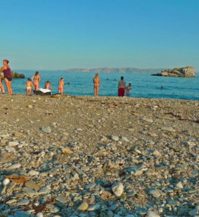 On the beach at Karthea.