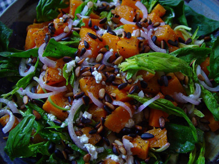 pumpkin-spinach-salad430